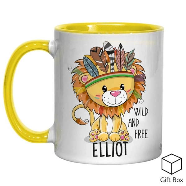  1 Yellow Inner Handle Mug