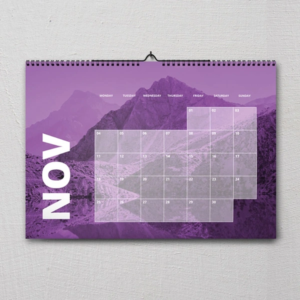  Wall Calendar - Long Edge Bound