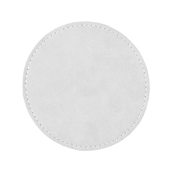 PU Leather Effect Coaster - White Colour