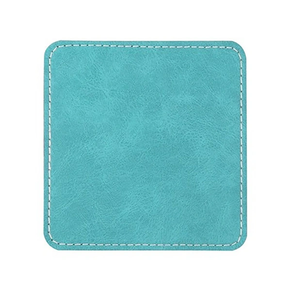 PU Leather Effect Coaster - Teal Colour
