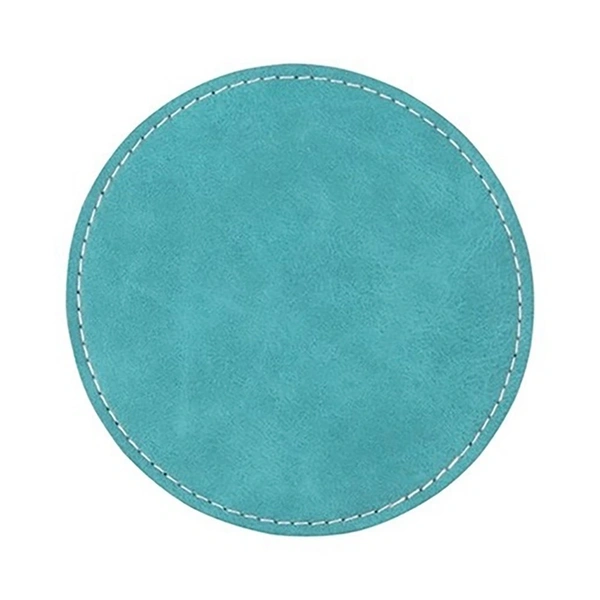 PU Leather Effect Coaster - Teal Colour
