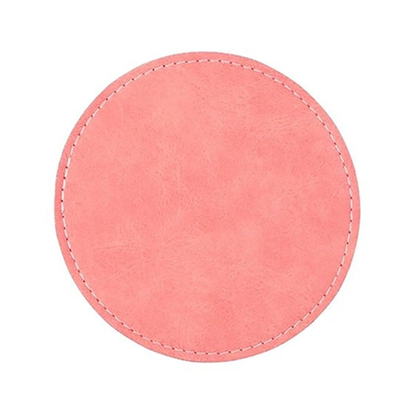 PU Leather Effect Coaster - Coral Colour