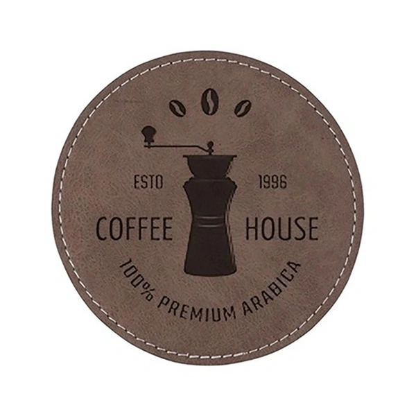 PU Leather Effect Coaster - Mocha Colour