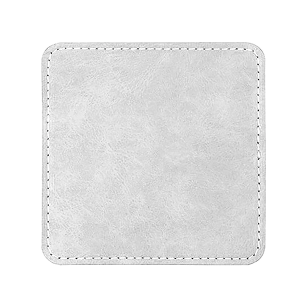 PU Leather Effect Coaster - White Colour