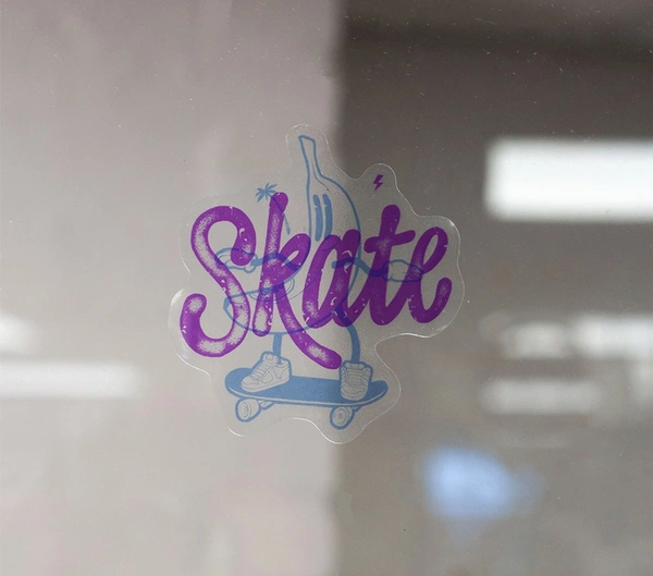 Custom shape die-cut clear sticker
