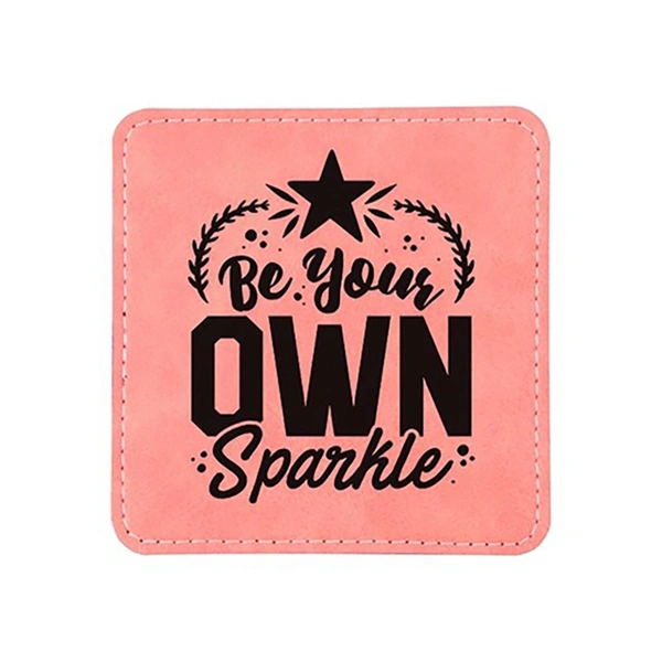 PU Leather Effect Coaster - Coral Colour